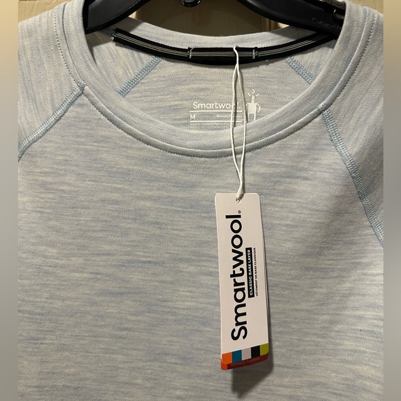 Smartwool Blue Thermal Merino Wool Base Layer Long Sleeve Top - Picture 2 of 4